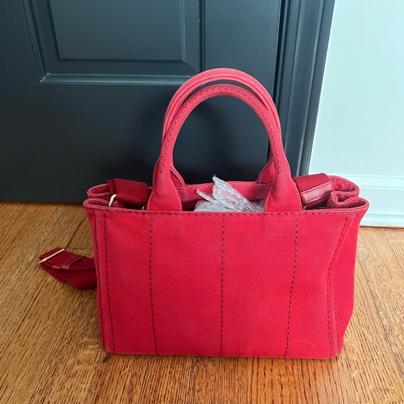 Prada canapa bag small in red / rosso - Picture 7 of 9